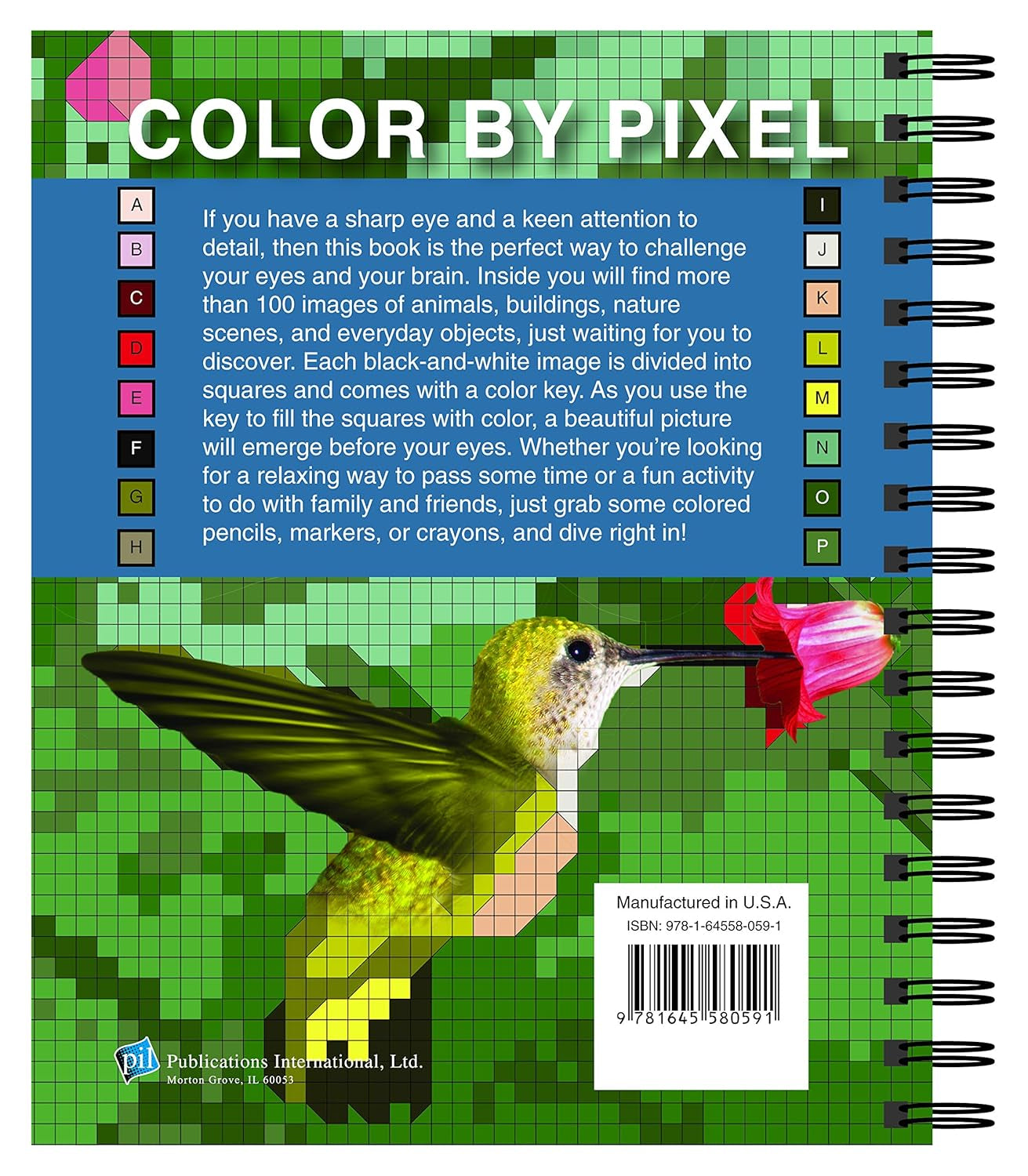 Brain Games - Pixel Pictures: 104 Pictures to Color by Squares