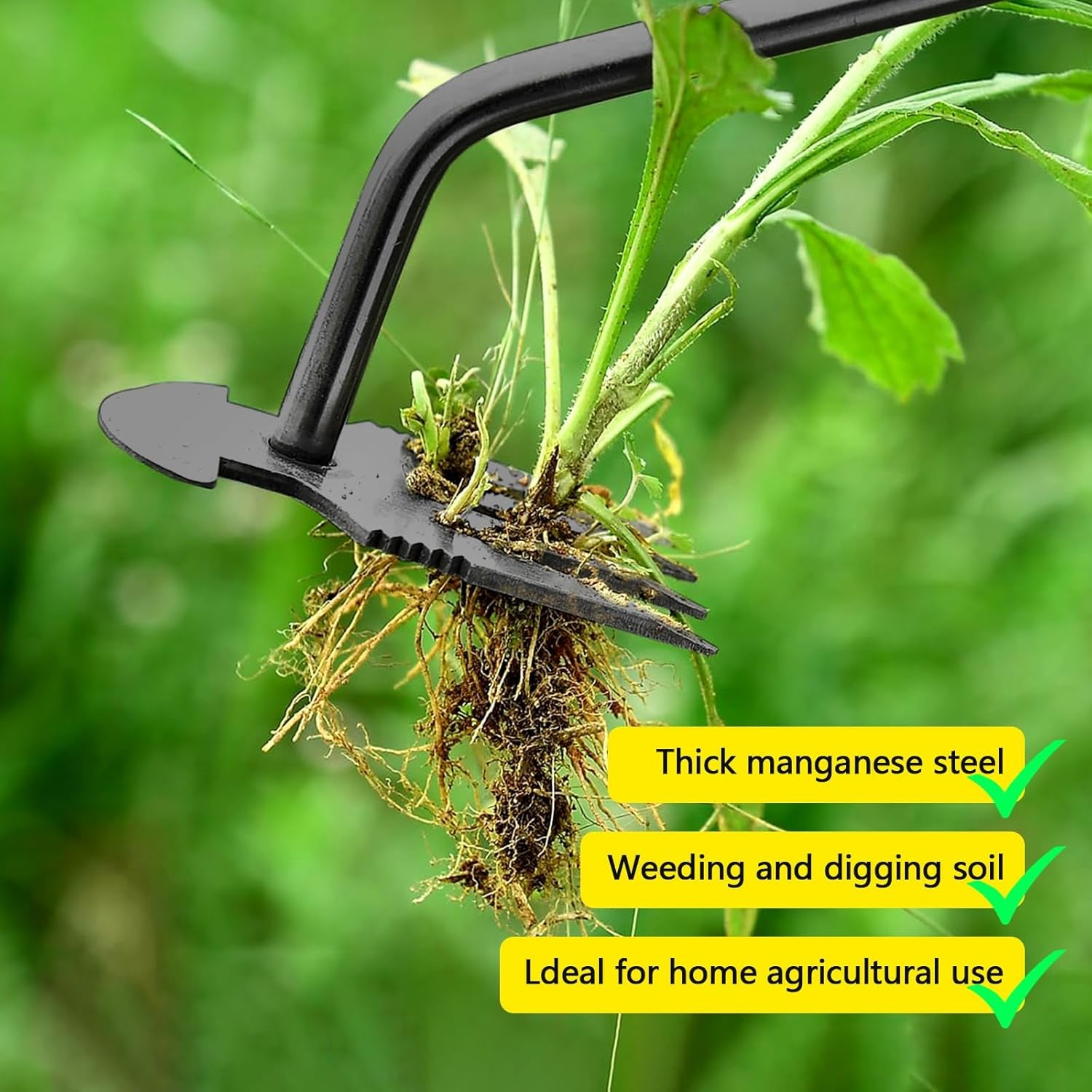 2 PCS 13.77Inch Manual Weeding Tool Rubber Handle Durable Portable Uprooting Weed Stainless Multifunctional Garden Yard Farm Farmland Puller (Black with Orange), NCSAN01