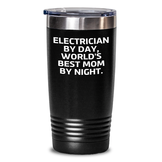 Electricians' Humor Gifts for Dad, Funny World's Best Mom Quote on 20oz or 30oz Vacuum Insulated Stainless Steel Tumbler for Father's Day - Main