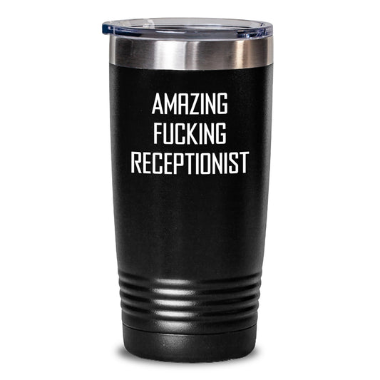 Funny Gifts from Friends for Amazing Receptionist Tumbler, Graduation Unique Gift Ideas for Coworkers, Women, Men, Family, and Friends - Main