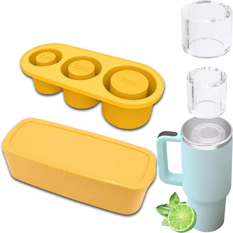 Tumbler Ice Cube Tray with Lid – Silicone Ice Mold for 30oz & 40oz Cups