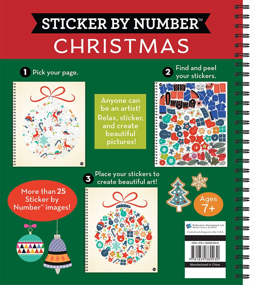 Brain Games - Sticker by Number: Christmas (28 Images to Sticker - Christmas Tree Cover) (Volume 2)