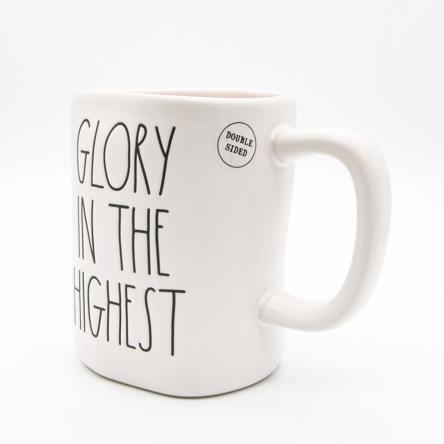 Rae Dunn Christian Mug, Glory In The Highest 16oz Double-Sided Ceramic Coffee Cup Christmas Gift, Brand New Item