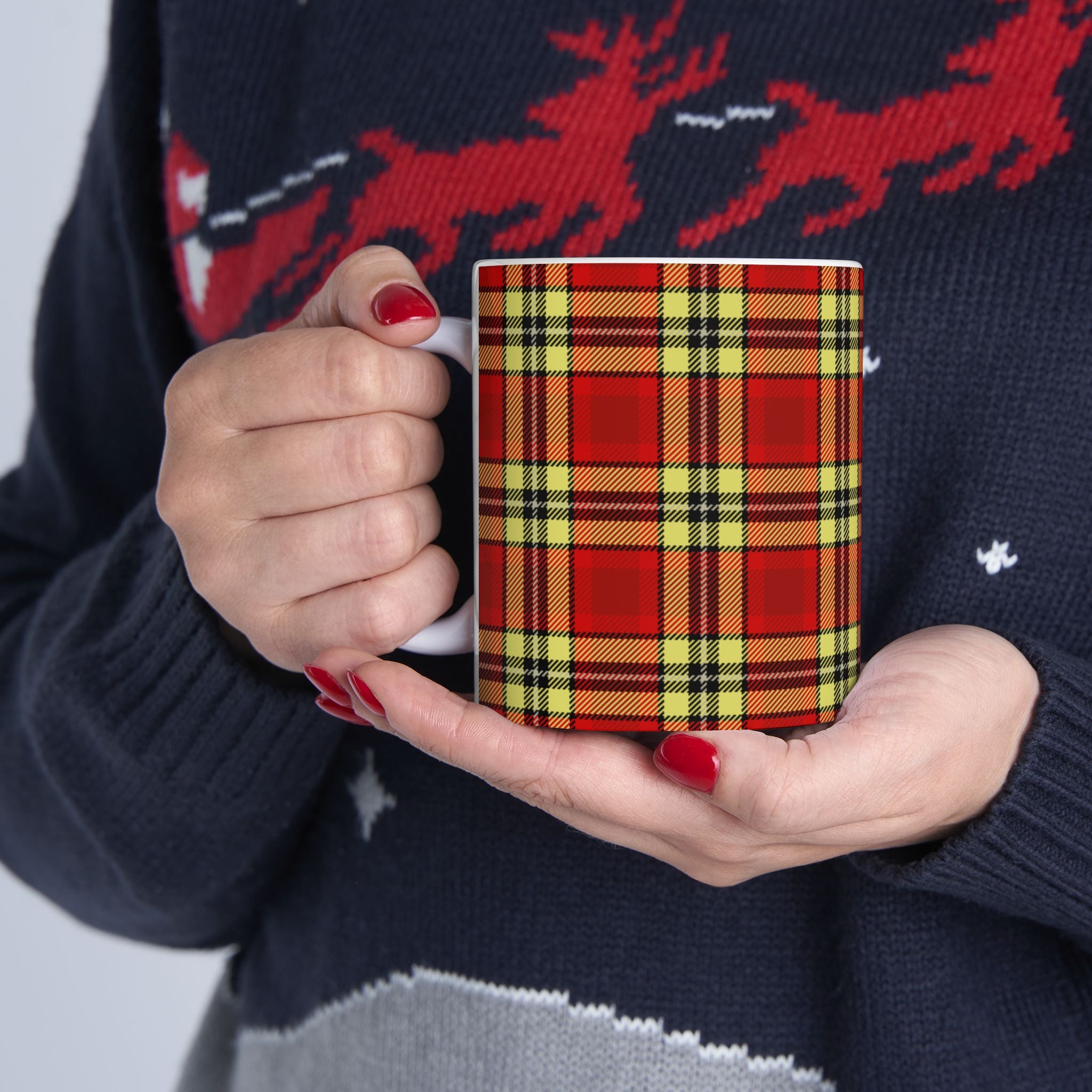 Plaid Ceramic Mug - Cozy and Stylish Drinkware for Every Occasion