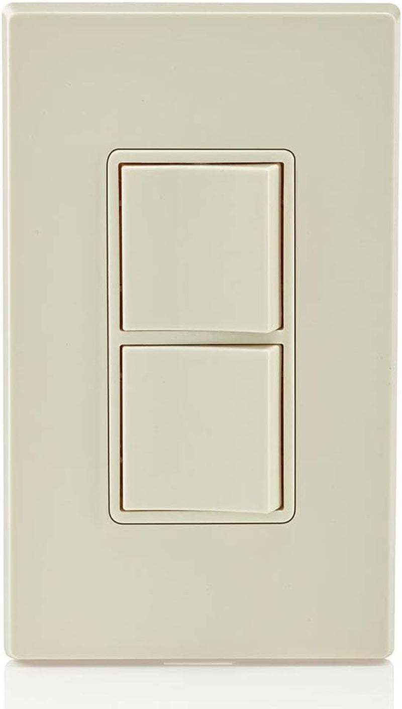 Leviton 5634-I 15 Amp, 120/277 Volt, Decora Single-Pole, AC Combination Switch, Commercial Grade, Grounding, Light Almond