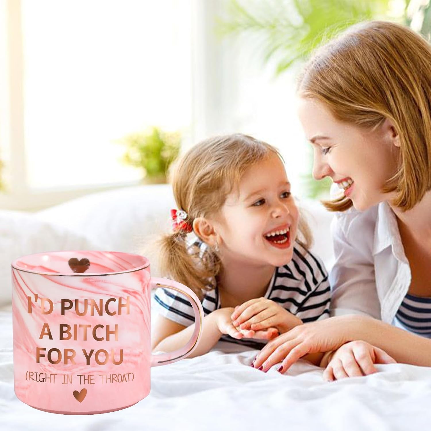 I'd Punch a Bitch for You Mug – Funny Pink Coffee Mug Gift