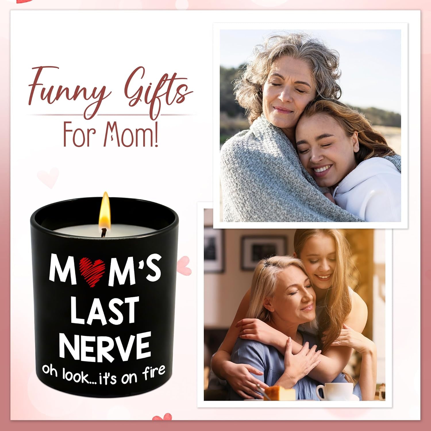 Mothers Day Gifts for Mom from Daughter Son - Moms Last Nerve Long Lasting Vanilla Lavender Candle 10 Oz - Mother'S Day Mom Birthday Gifts for Mama Stepmom Mother in Law, Present for Women