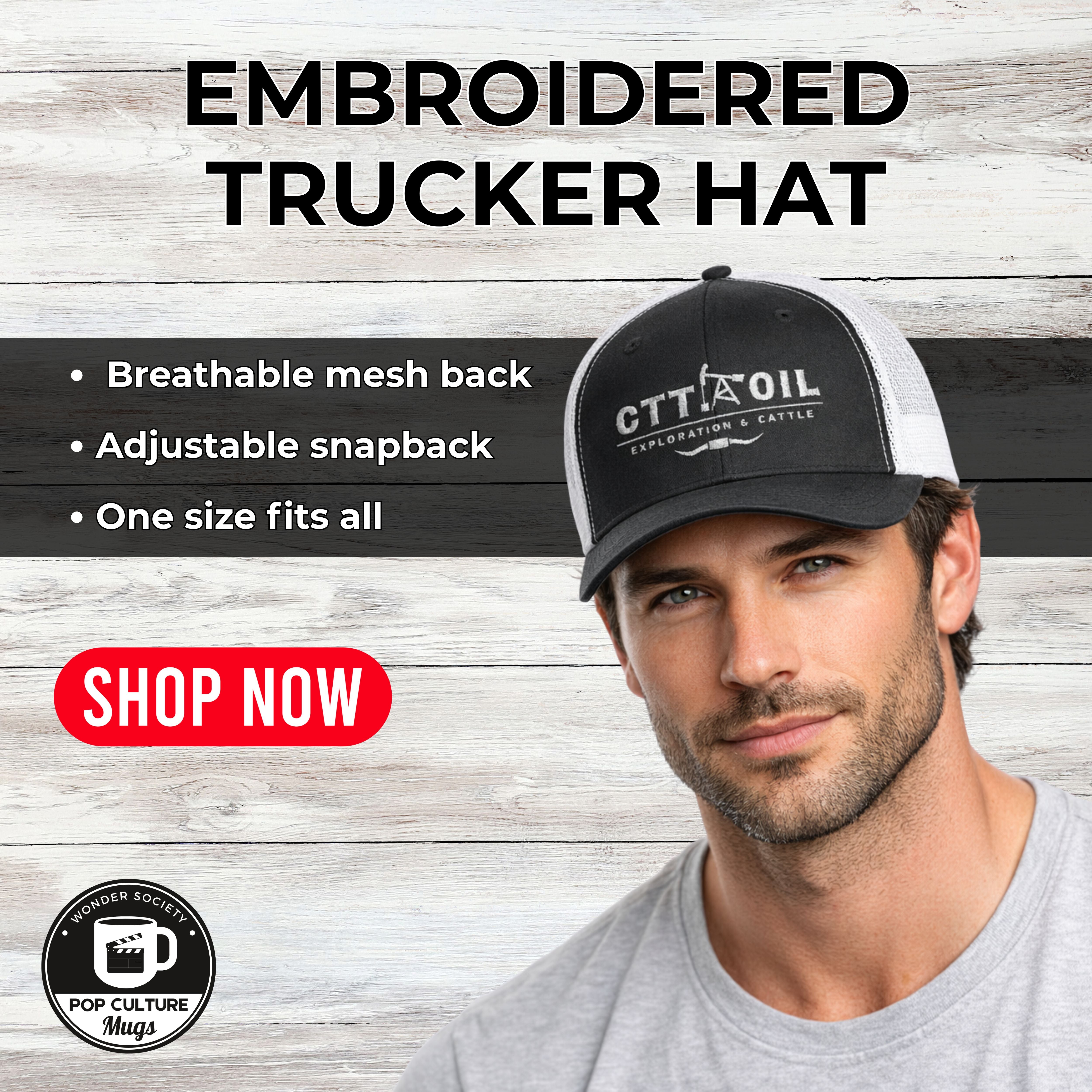 CTT Oil Exploration and Cattle Hat, Oilfield Trucker Cap