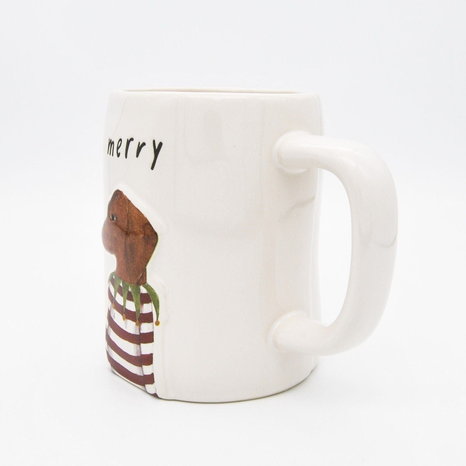 Rae Dunn Christmas Mug, Merry Dachshund Dog, 16oz Ceramic Coffee Mug