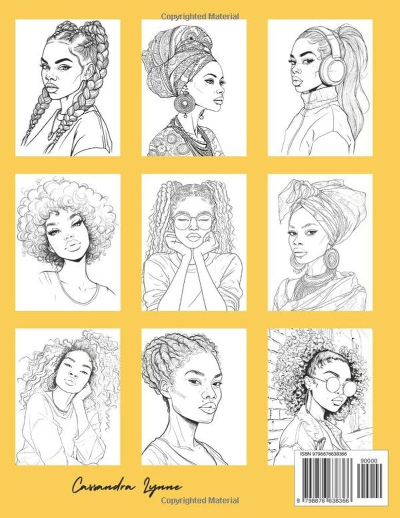 Black Women Coloring Book: Beautiful Coloring Book, 34 Portraits of Slaying Black Beauties