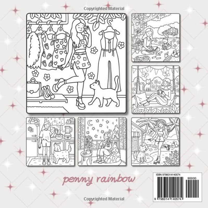 Cozy Girl Vibes: a Cozy and Aesthetic Coloring Book for Relaxation, Self-Care, and Mindfulness | for Adults and Teens