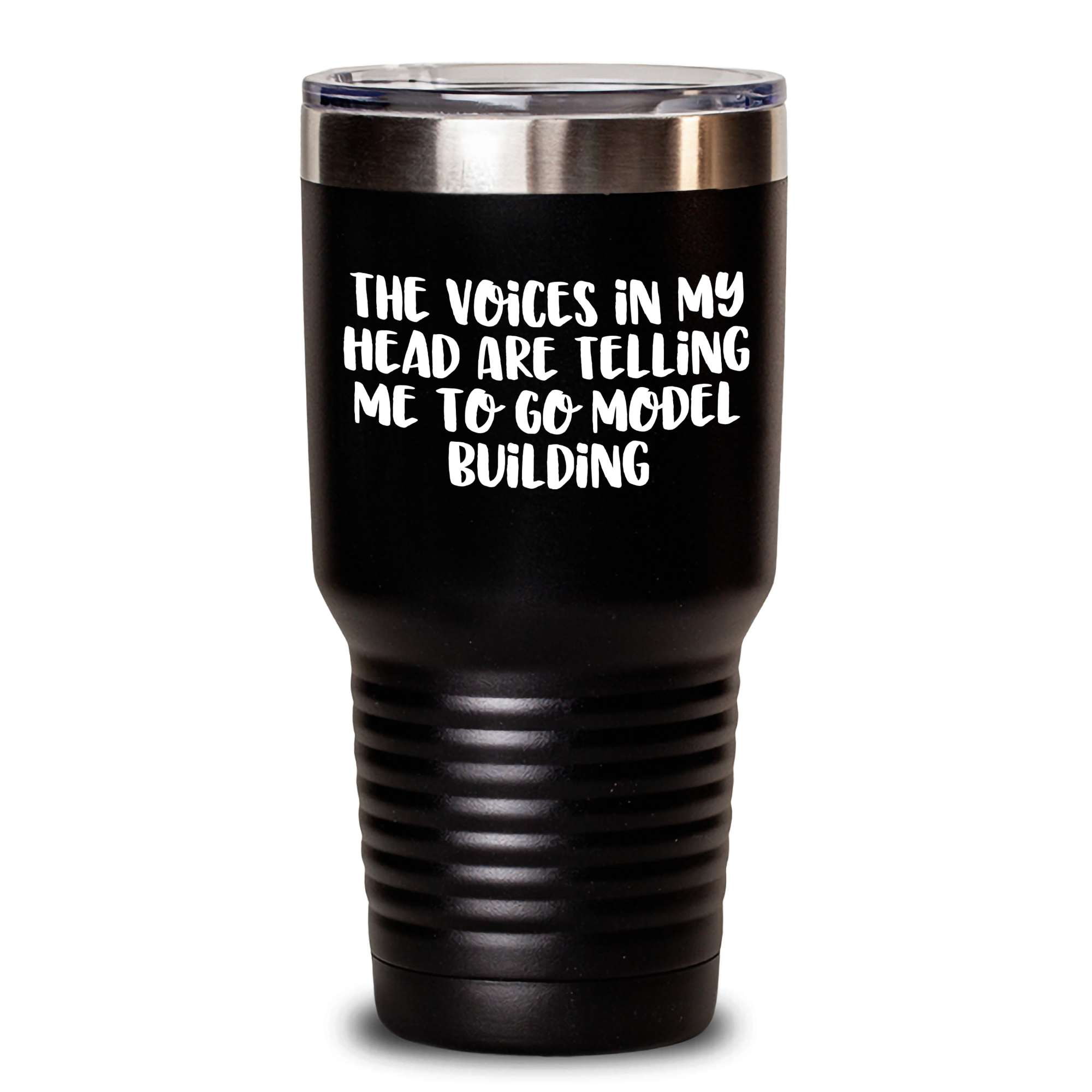 Funny Model Building Gifts from Friends to Model Building Enthusiasts, 20oz/30oz Tumbler for Hot and Cold Drinks, Mother's Day Unique Gifts, The Voices In My Head Are Telling Me To Go Model Building - Main
