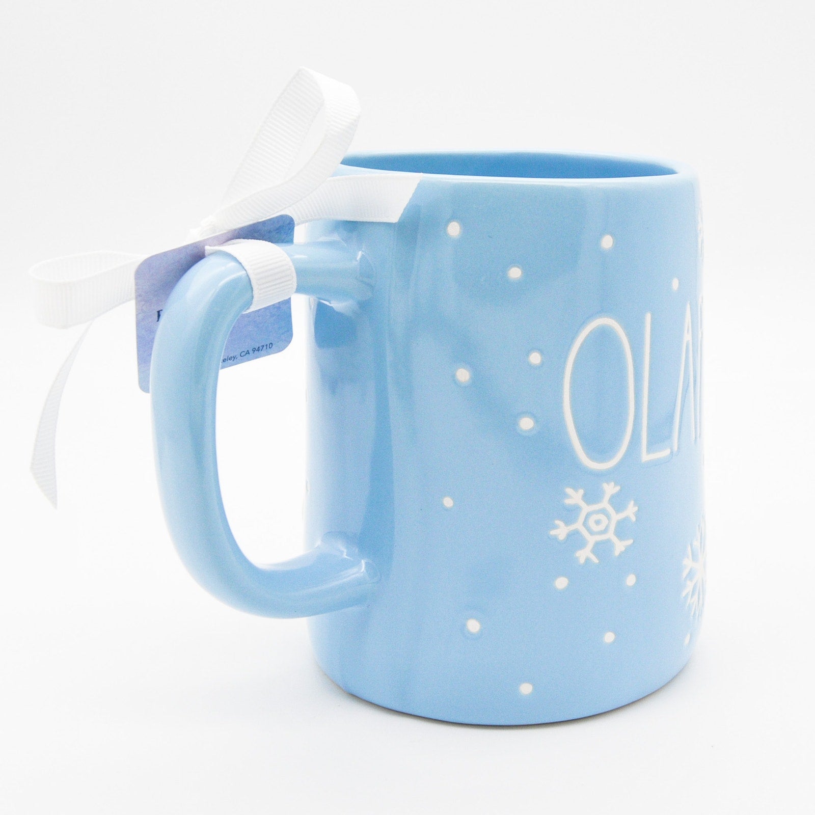 Rae Dunn Olaf Mug, Blue Frozen 3D Olaf with Snowflakes, 16oz Coffee Cup Gift for Frozen Olaf Fans