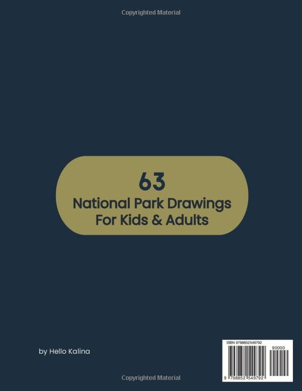 National Park Coloring Book: 63 National Parks to Color for Kids & Adults
