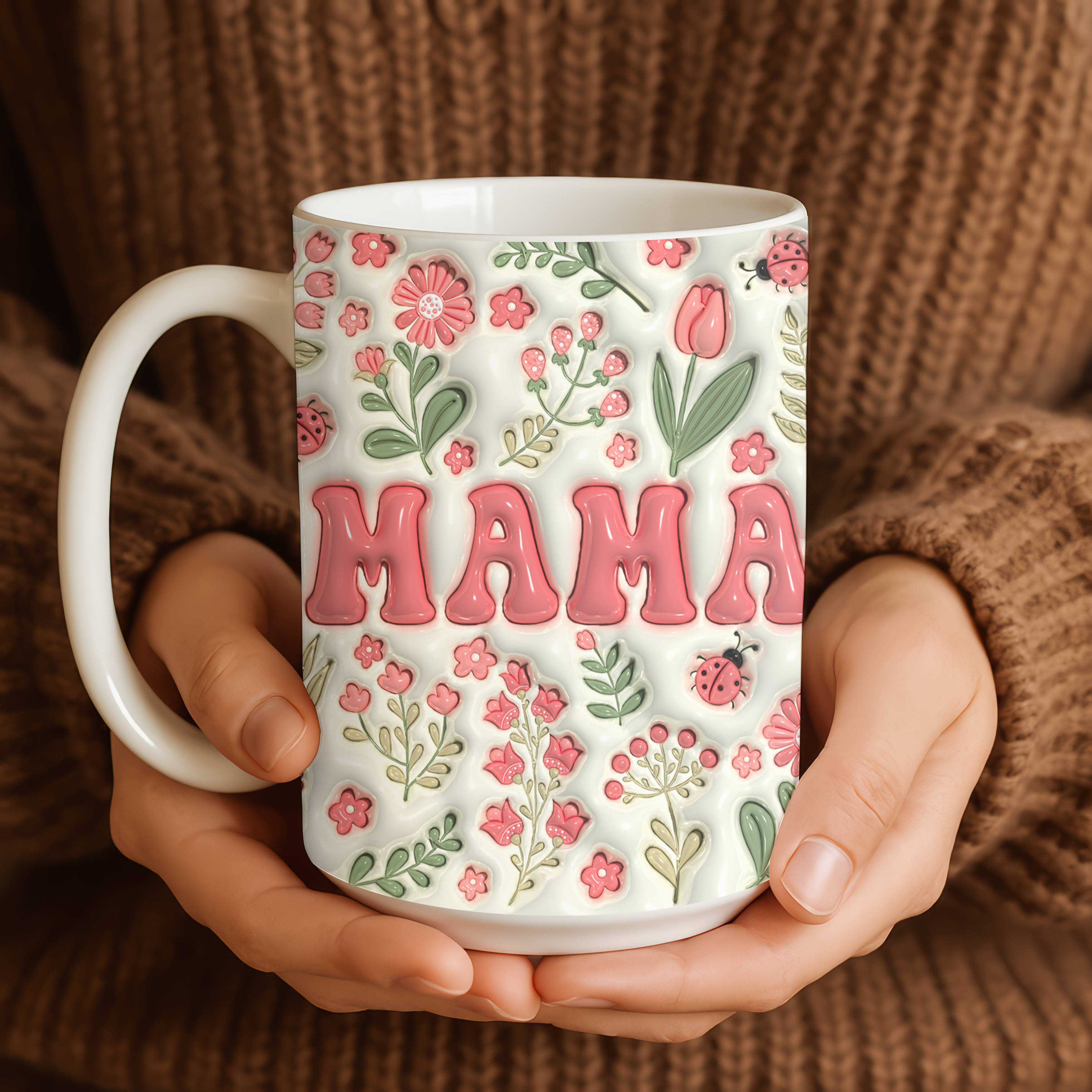 Floral Mama 3D Design Mug | Ceramic Mug 11oz 15oz