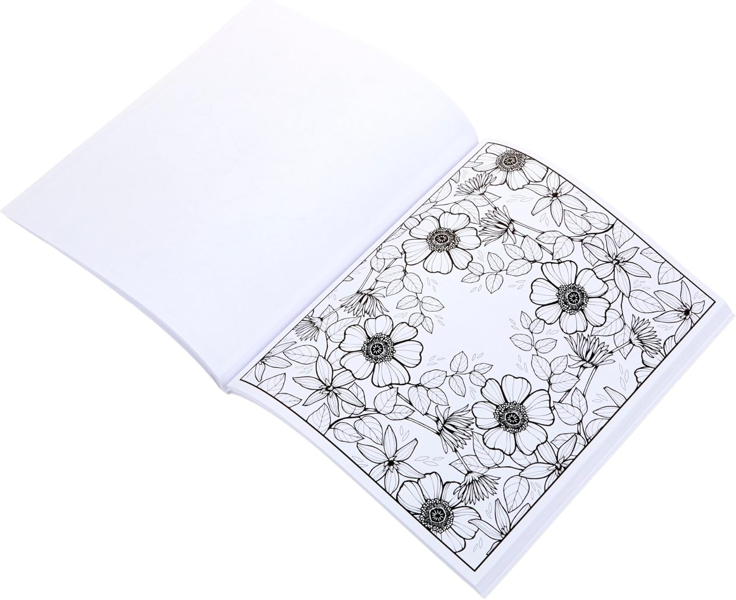 Floral Adult Coloring Book (40Pgs), Flower Adult Coloring Pages, Stress Relief Activity, Mindfulness Gift for Teens & Adults, 9+