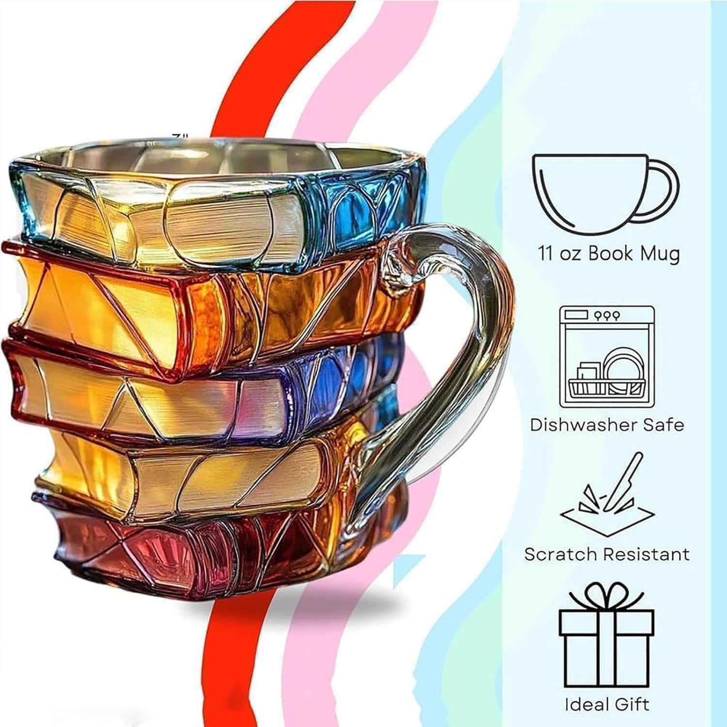 Painted Book Coffee Mug – 3D Literary Mug for Book Lovers, Readers, Teachers & Librarians