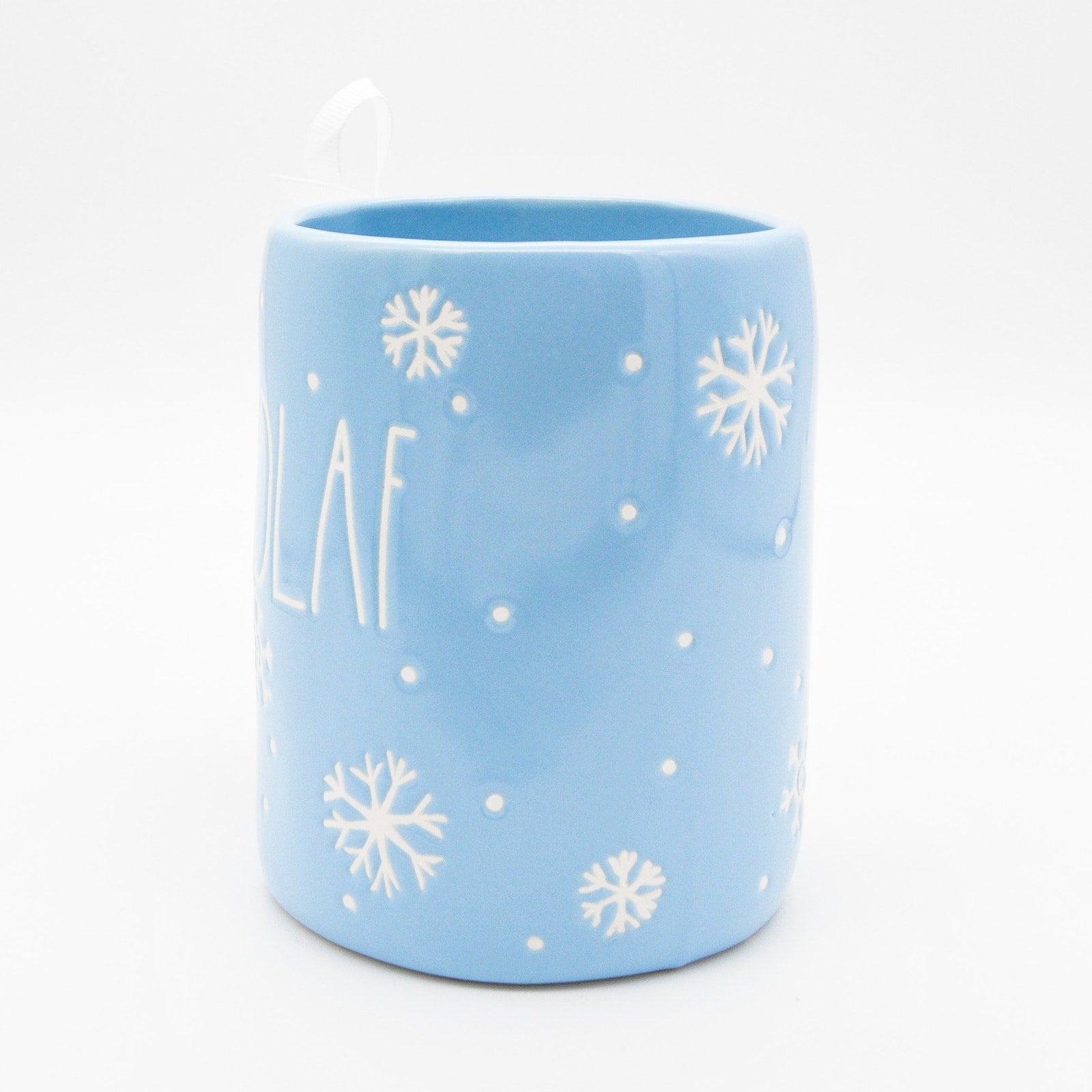Rae Dunn Olaf Mug, Blue Frozen 3D Olaf with Snowflakes, 16oz Coffee Cup Gift for Frozen Olaf Fans