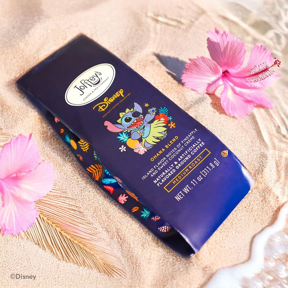 Joffrey's Coffee Disney Stitch Ohana Blend - Medium Roast with Pineapple & Sweet Coconut Crème (11oz Ground)