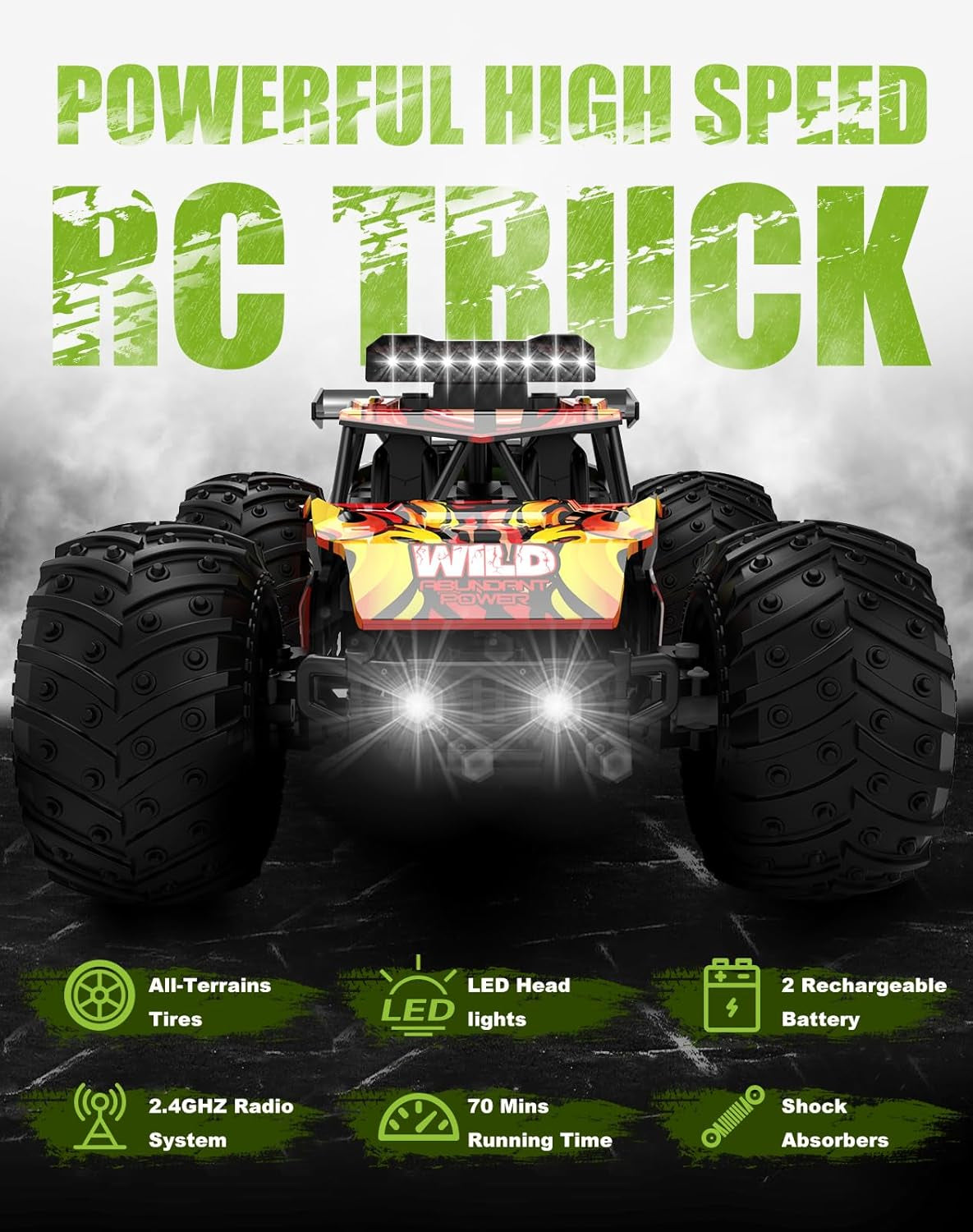 RC Cars,1:20 Scale Remote Control Toy Car,2Wd High Speed 30 Km/H All Terrains Electric Toy off Road RC Car,Rc Cars for Boys Kids and Adults Gift (Red)