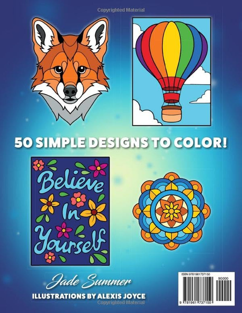 Simple Coloring Book: Easy, Bold, and Large Print Designs for Adults, Teens, Seniors, and Beginners (Easy Coloring Books)