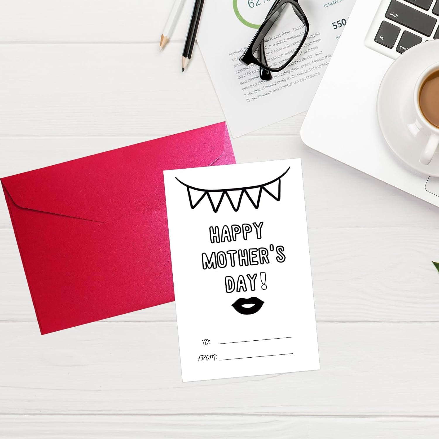 Fill in Blank Happy Mother’S Day Card from Son Daughter, Mother'S Day Craft for Kids, Fill in the Blank Card for Mom with Envelope