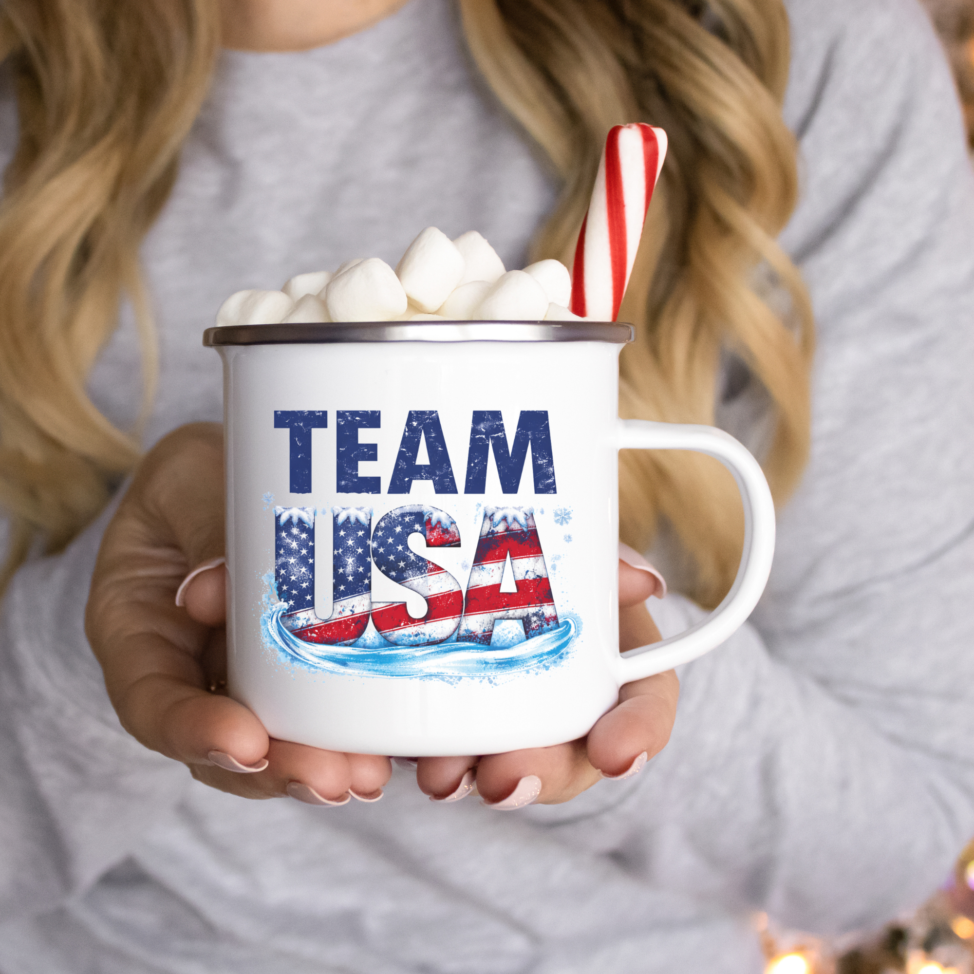 Team USA Winter Olympics 2026 Camping Mug, 12oz Steel Coffee Mug