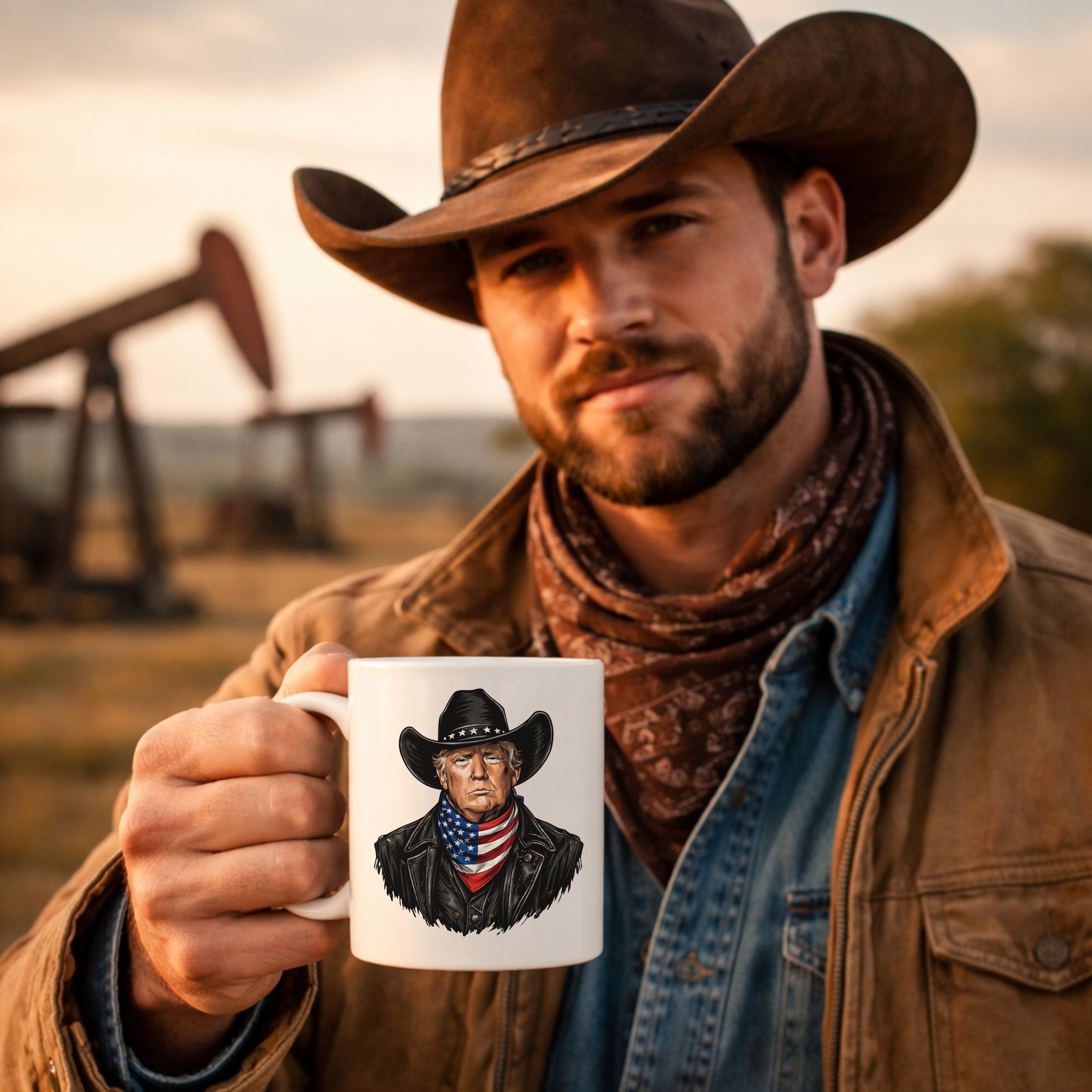 Trump 2024 Coffee Mug, Cowboy Outlaw Flag Mug, Patriotic Election Gift