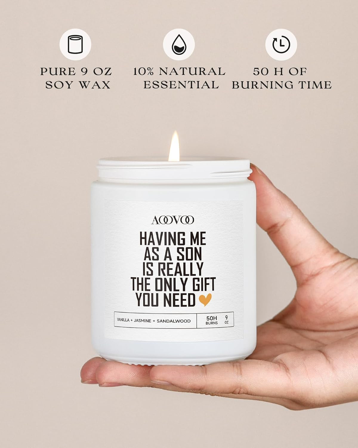 Candle - 9Oz Soy Wax Scented Candles, as a Son for Mom Candles Gifts, Mothers Day Birthday Gifts for Mom from Daughters, Son
