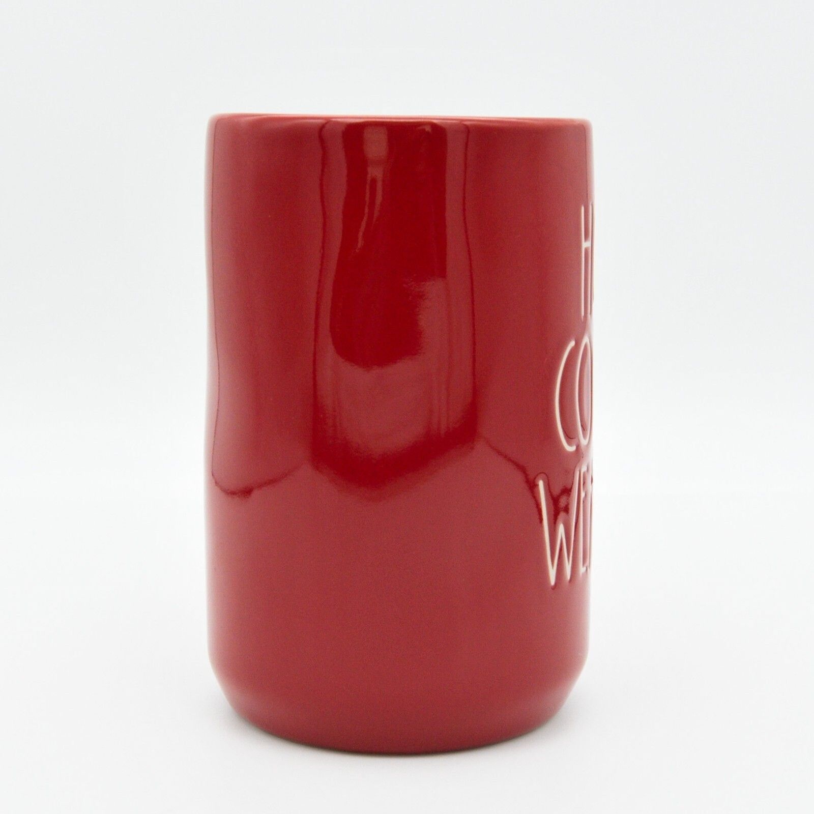 Red Rae Dunn Mug - "Hot Cocoa Weather" Tall 16oz Ceramic Hot Chocolate Cup - New