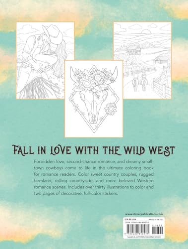 Western Romance: A Coloring & Sticker Book (Dover Adult Coloring Books)