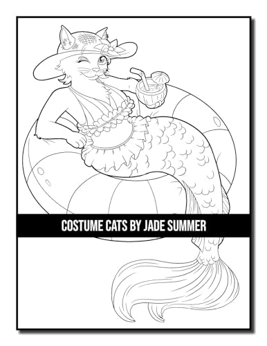 Costume Cats: An Adult Coloring Book with Adorable Cartoon Cats, Cute Fashion Designs, and Funny Scenes for Cat Lovers (Cute Animal Coloring Books)