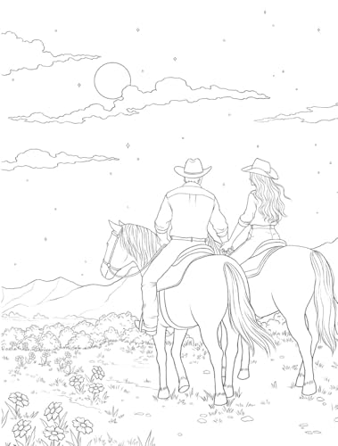 Western Romance: A Coloring & Sticker Book (Dover Adult Coloring Books)