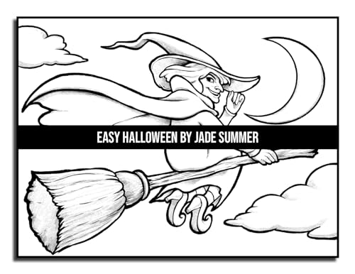 Easy Halloween: Large Print Designs for Adults and Seniors with 50 Simple Images to Celebrate Halloween! (Halloween Coloring Books)