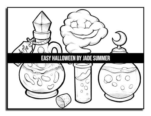 Easy Halloween: Large Print Designs for Adults and Seniors with 50 Simple Images to Celebrate Halloween! (Halloween Coloring Books)