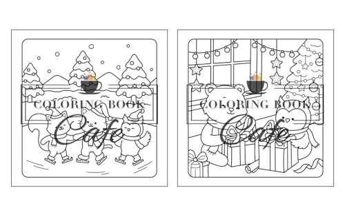 Comfy Christmas: Cute and Cozy Coloring Book for Adults & Teens Featuring Christmas Hygge Scenes with Adorable Animal Characters (Cute and Comfy Coloring Books)