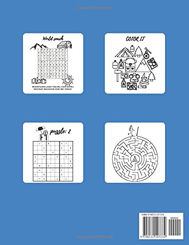 Road Trip Coloring & Activity Book: Activities For Kids, Games, World Search, Puzzle, Mazes , 40 Pages