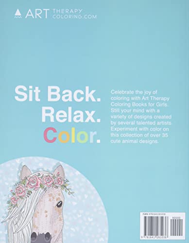 Coloring Books For Girls: Cute Animals: Relaxing Colouring Book for Girls, Cute Horses, Birds, Owls, Elephants, Dogs, Cats, Turtles, Bears, Rabbits, Ages 4-8, 9-12, 13-19