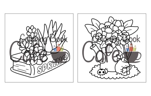 Cozy Spring: Cute Coloring Book for Adults & Teens with Easy and Bold Spring Inspired Designs (Bold and Easy Coloring Books)