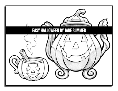 Easy Halloween: Large Print Designs for Adults and Seniors with 50 Simple Images to Celebrate Halloween! (Halloween Coloring Books)