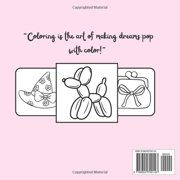 Cute and Charming Bold & easy coloring book: 50 simple and big designs for relaxation for adults , seniors and kids featuring lovely things
