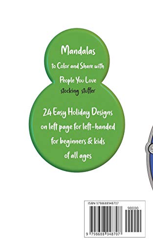 Mini Easy Christmas Mandalas for Lefties: to Color and Share with People You Love Stocking Stuffer