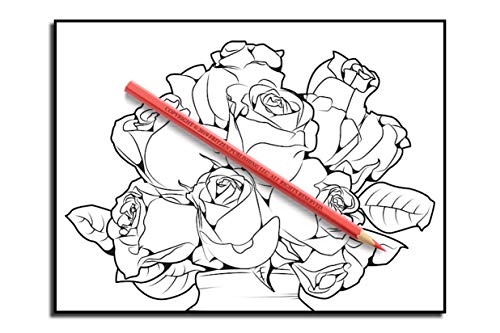 Beautiful Flowers: An Adult Coloring Book with 50 Relaxing Images of Roses, Lilies, Tulips, Cherry Blossoms, Sunflowers, Orchids, Violets, and More!