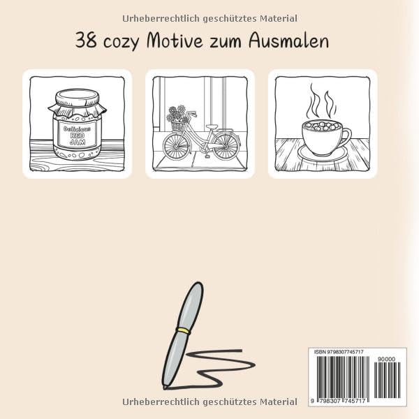 Malbuch Cozy & Cute – Entspannende Fuzzy Motive für Erwachsene & Teenager Mädchen | Hygge Ausmalbuch: Cozy & Cute Coloring Book mit 38 Motiven: ... Jungs – im Coco Wyo Style (German Edition)