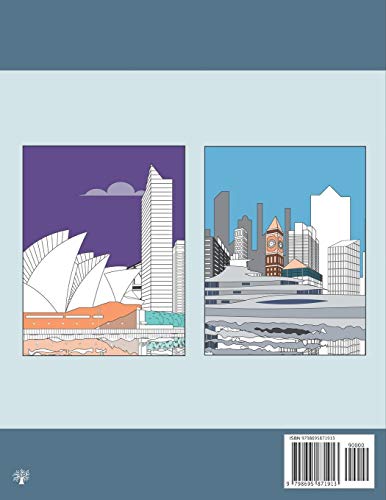 Landscape Coloring Book: Global Cityscapes of Iconic Landmarks & Buildings | Line Drawings with High Resolutions Images for Easy Coloring | Designs for Relaxation & Stress Relief
