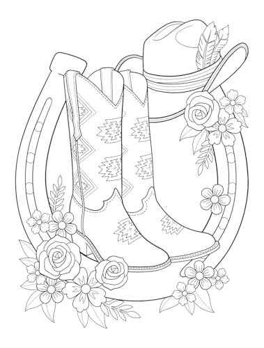 Western Romance: A Coloring & Sticker Book (Dover Adult Coloring Books)