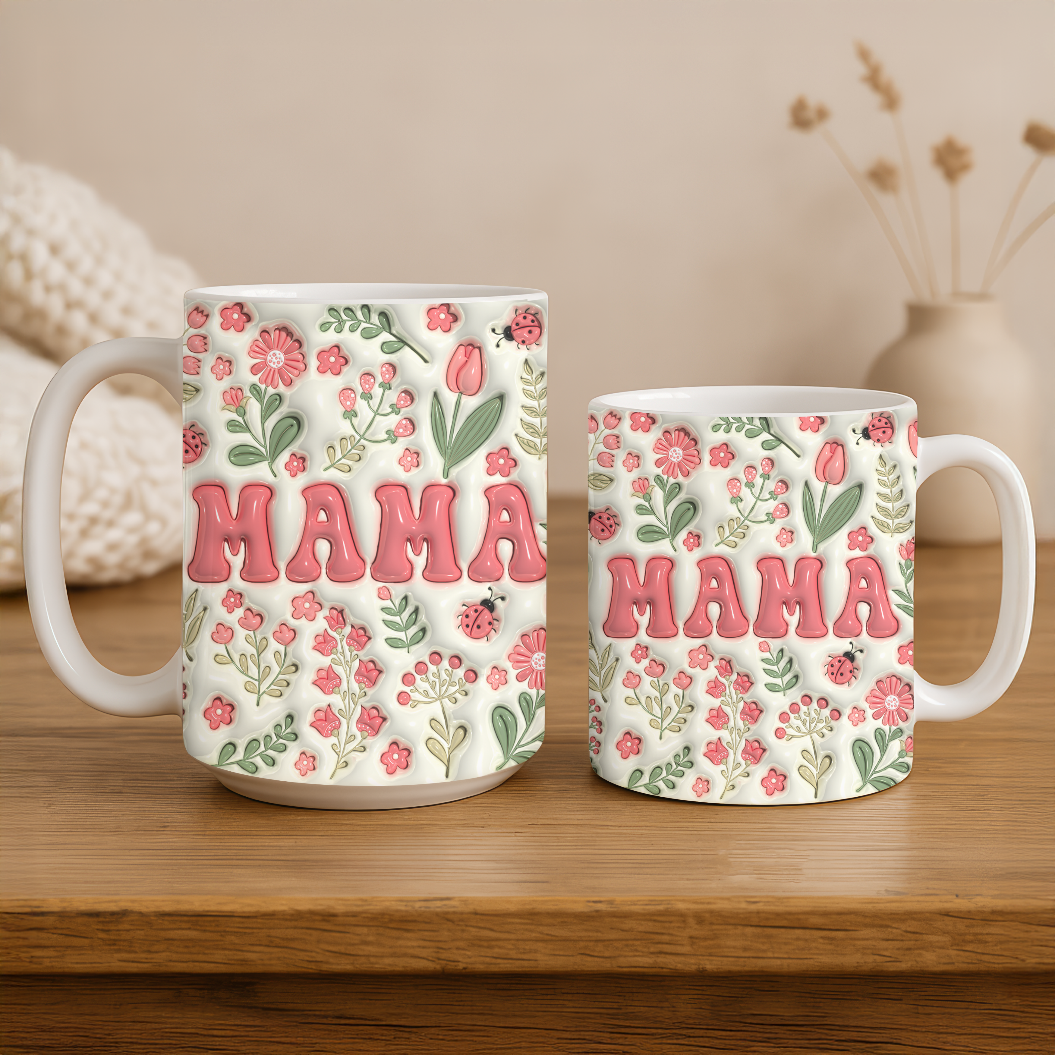 Floral Mama 3D Design Mug | Ceramic Mug 11oz 15oz