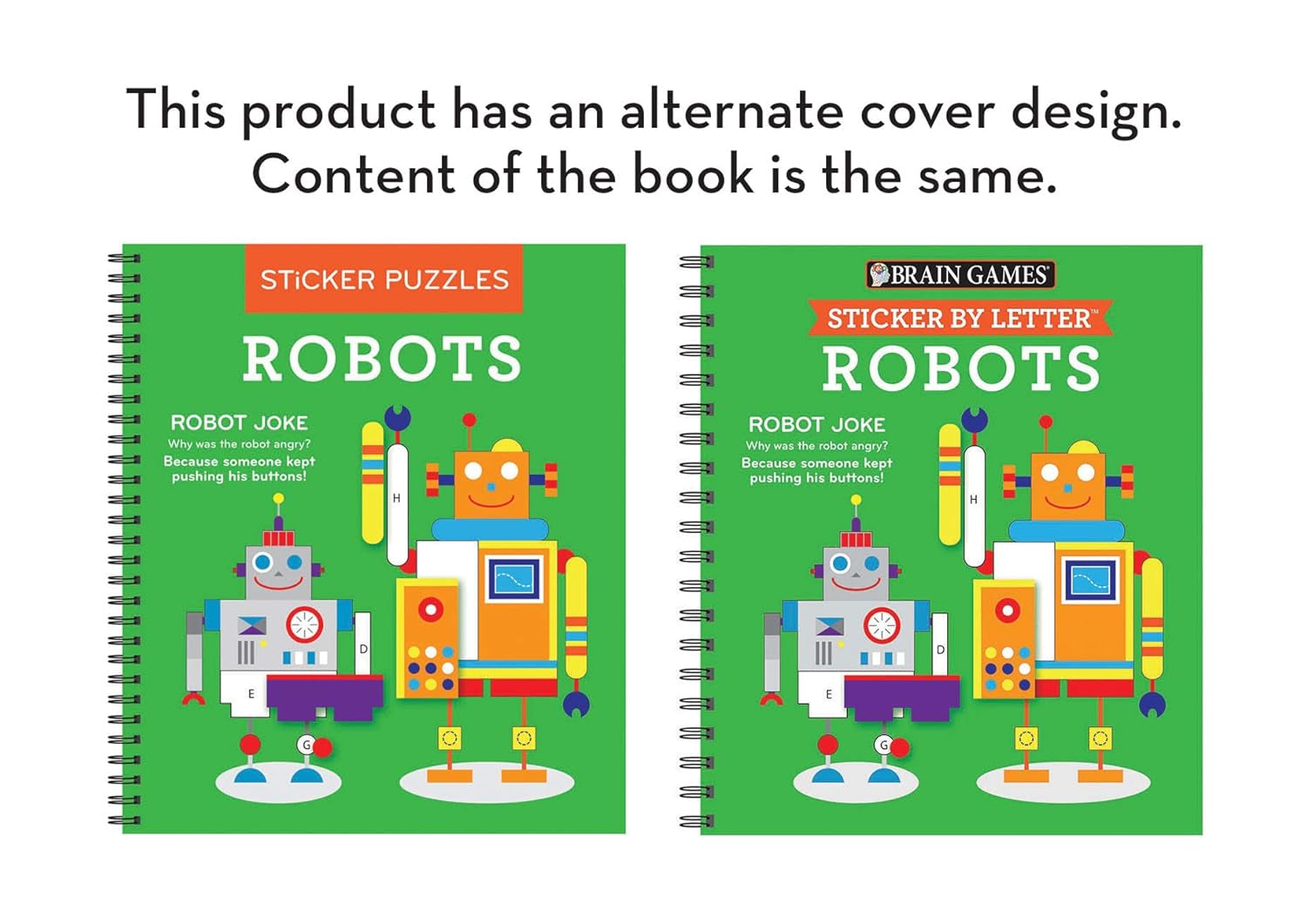 Brain Games - Sticker by Letter: Robots (Sticker Puzzles - Kids Activity Book)