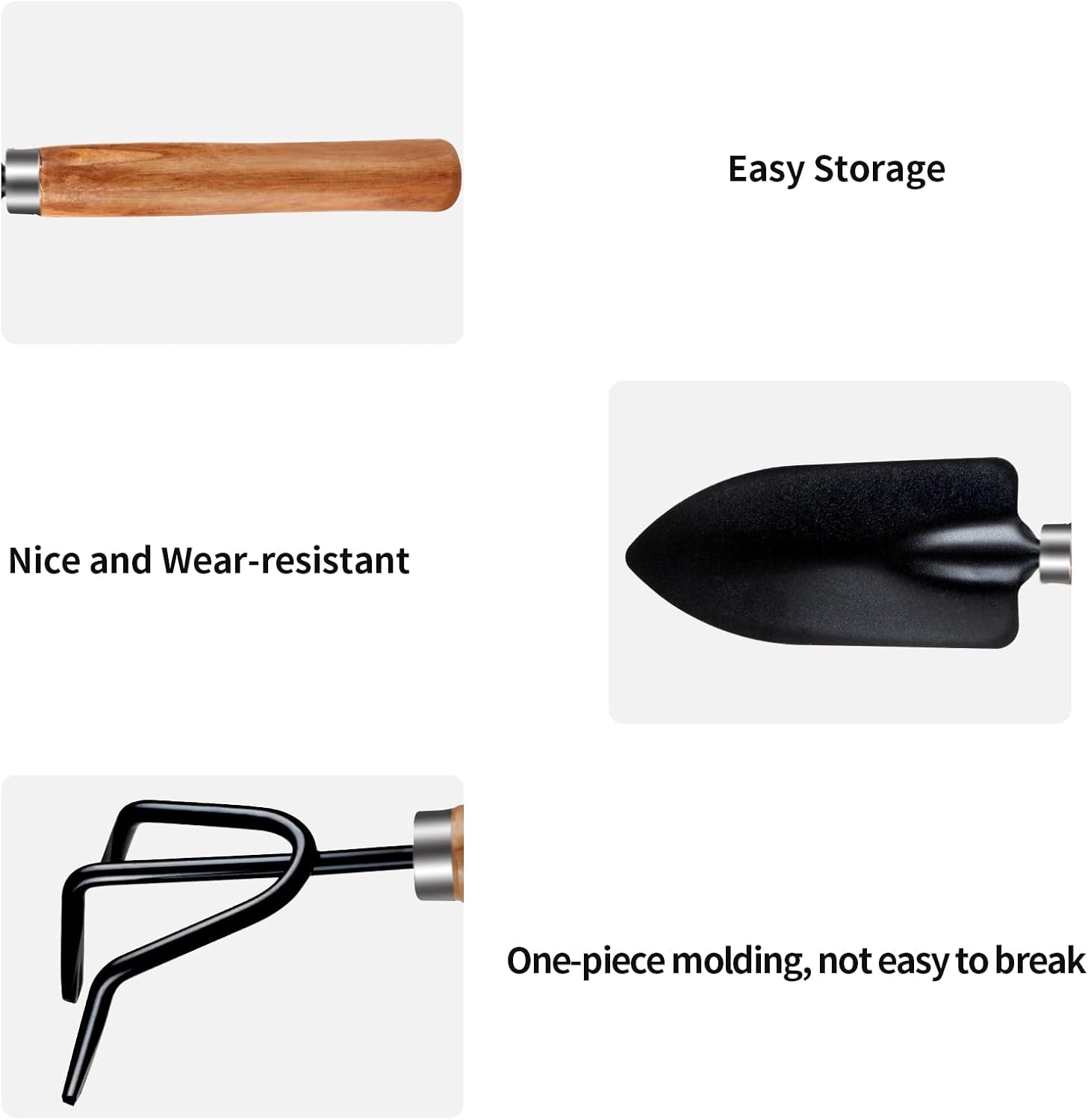 Rukinovi 3Pcs Garden Tools,Heavy Duty Gardening Tools,Gardending Hand Tools Kit for Succulents,Home Plants,Garden Potted Plants Etc Indoor Plant Accessories-Gardening Tool Set