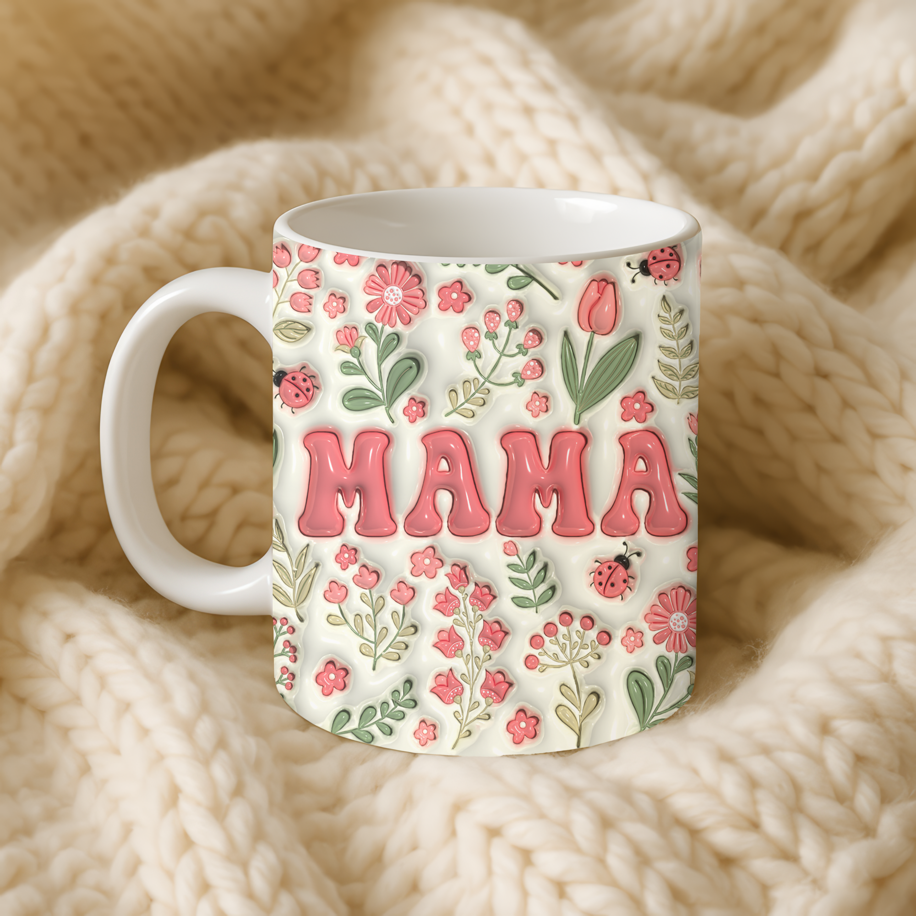 Floral Mama 3D Design Mug | Ceramic Mug 11oz 15oz